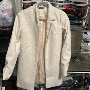 Fashion Nova Faux Wool Ivory Peacoat